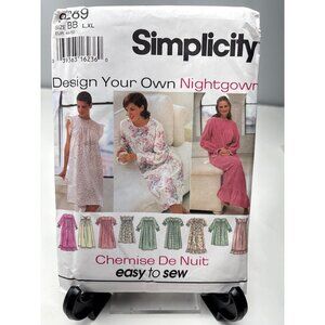 Simplicity 9289 Nightgown Sewing Pattern Size Large -XLarge Uncut